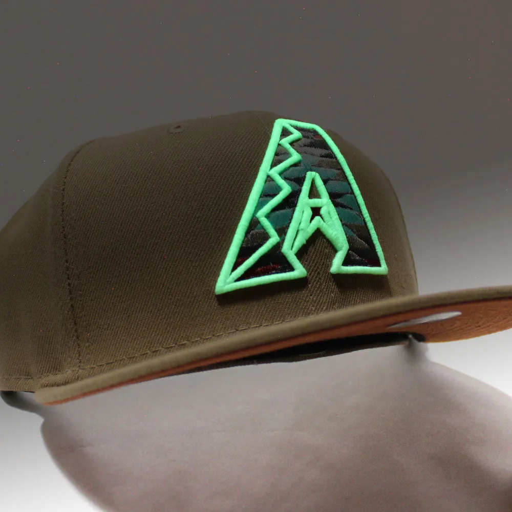 Arizona Diamondbacks New Era 59Fifty Fitted Hat (Glow in the Dark Khaki Rust Under Brim)