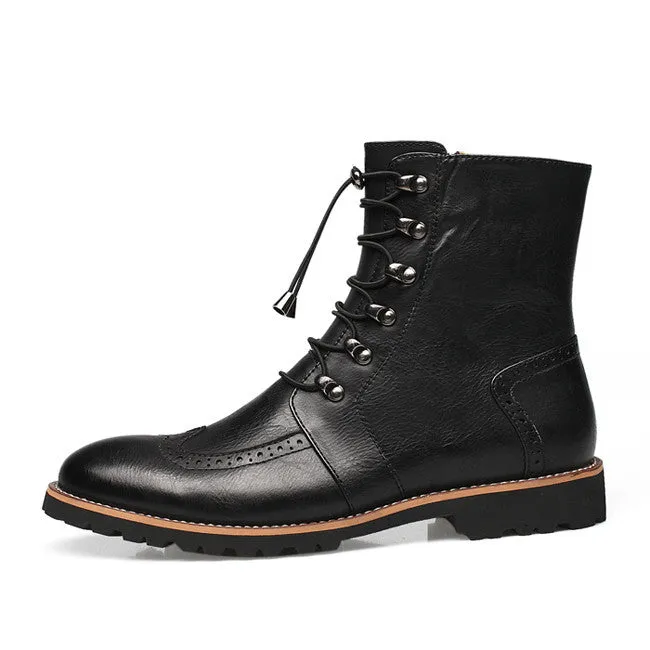 Arrival Fashion Bullock shoes,Handmade super warm Genuine leather winter boots Men,Casual British style Snow boots for men
