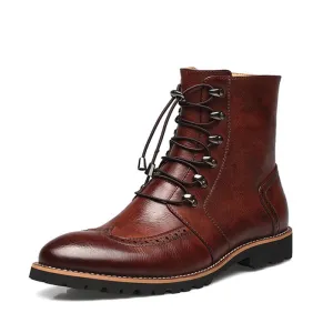 Arrival Fashion Bullock shoes,Handmade super warm Genuine leather winter boots Men,Casual British style Snow boots for men