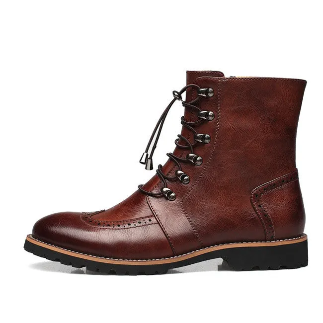 Arrival Fashion Bullock shoes,Handmade super warm Genuine leather winter boots Men,Casual British style Snow boots for men