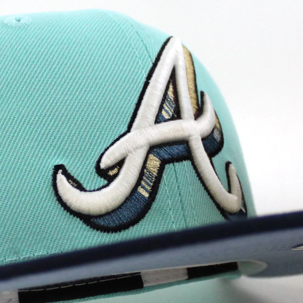 Atlanta Braves 2017 INAUG New Era 59Fifty Fitted Hat (Glow in the Dark BLUE TINT OCEANSIDE BLUE BIRDSEYE BLUE Under Brim)