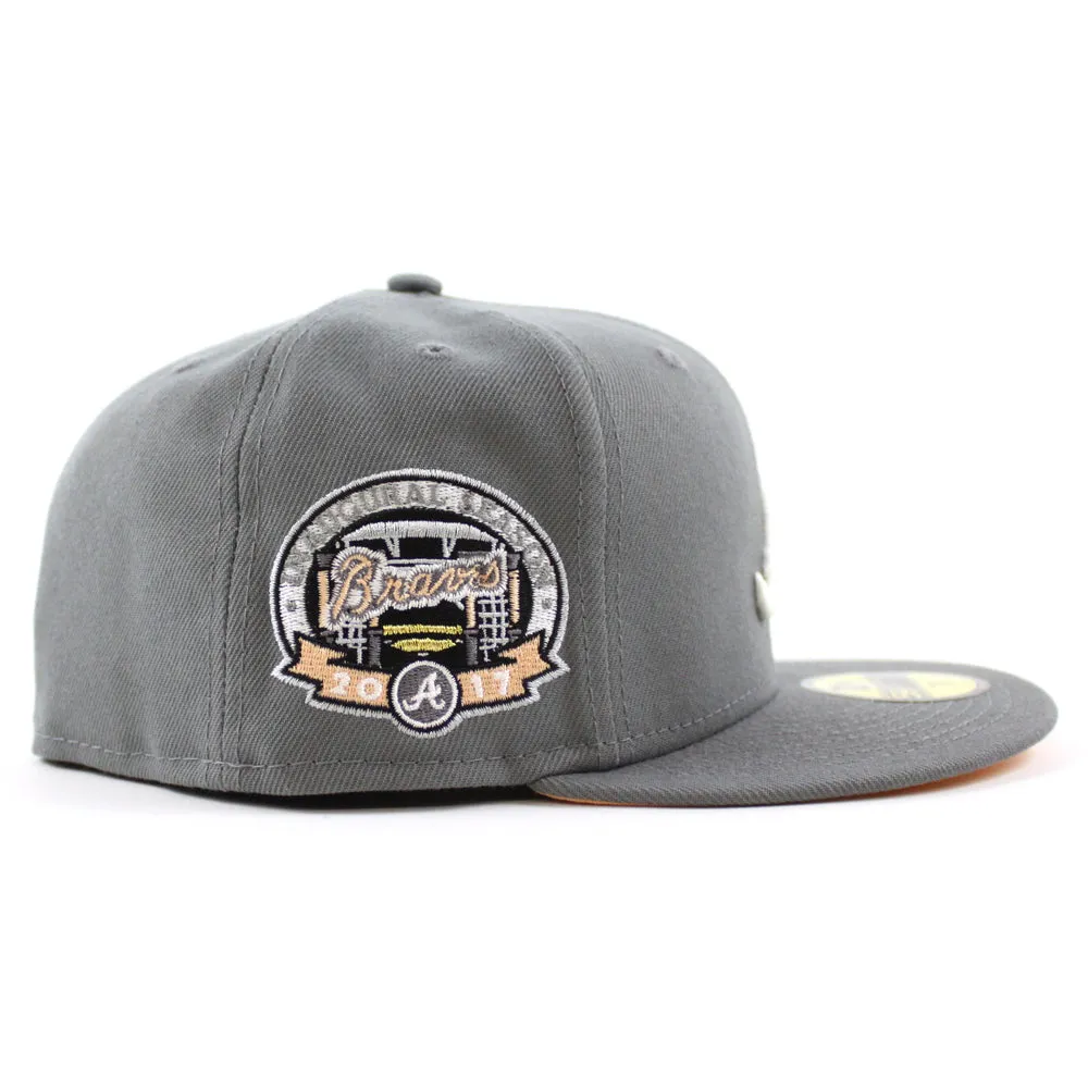 Atlanta Braves 2017 INAUGURAL SEASON New Era 59Fifty Fitted Hat (Storm Gray Peach Under Brim)