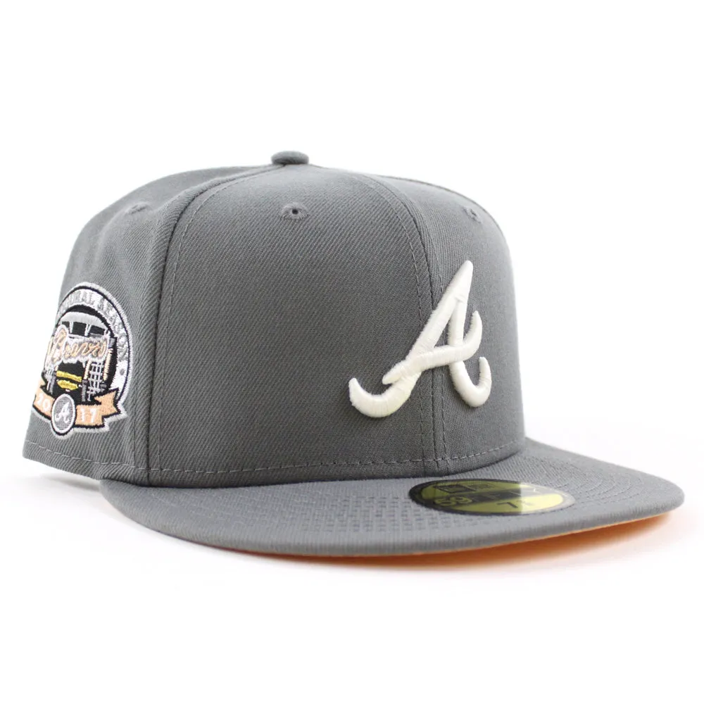 Atlanta Braves 2017 INAUGURAL SEASON New Era 59Fifty Fitted Hat (Storm Gray Peach Under Brim)