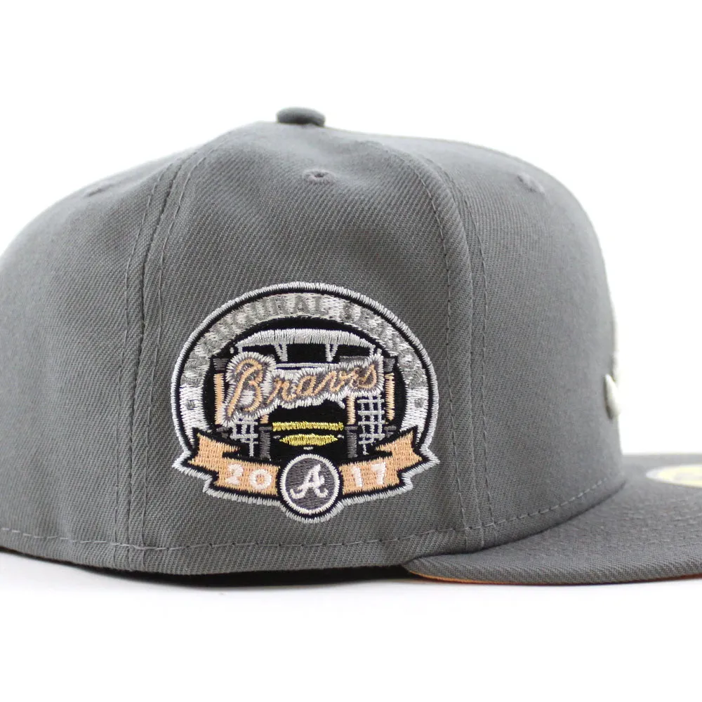 Atlanta Braves 2017 INAUGURAL SEASON New Era 59Fifty Fitted Hat (Storm Gray Peach Under Brim)
