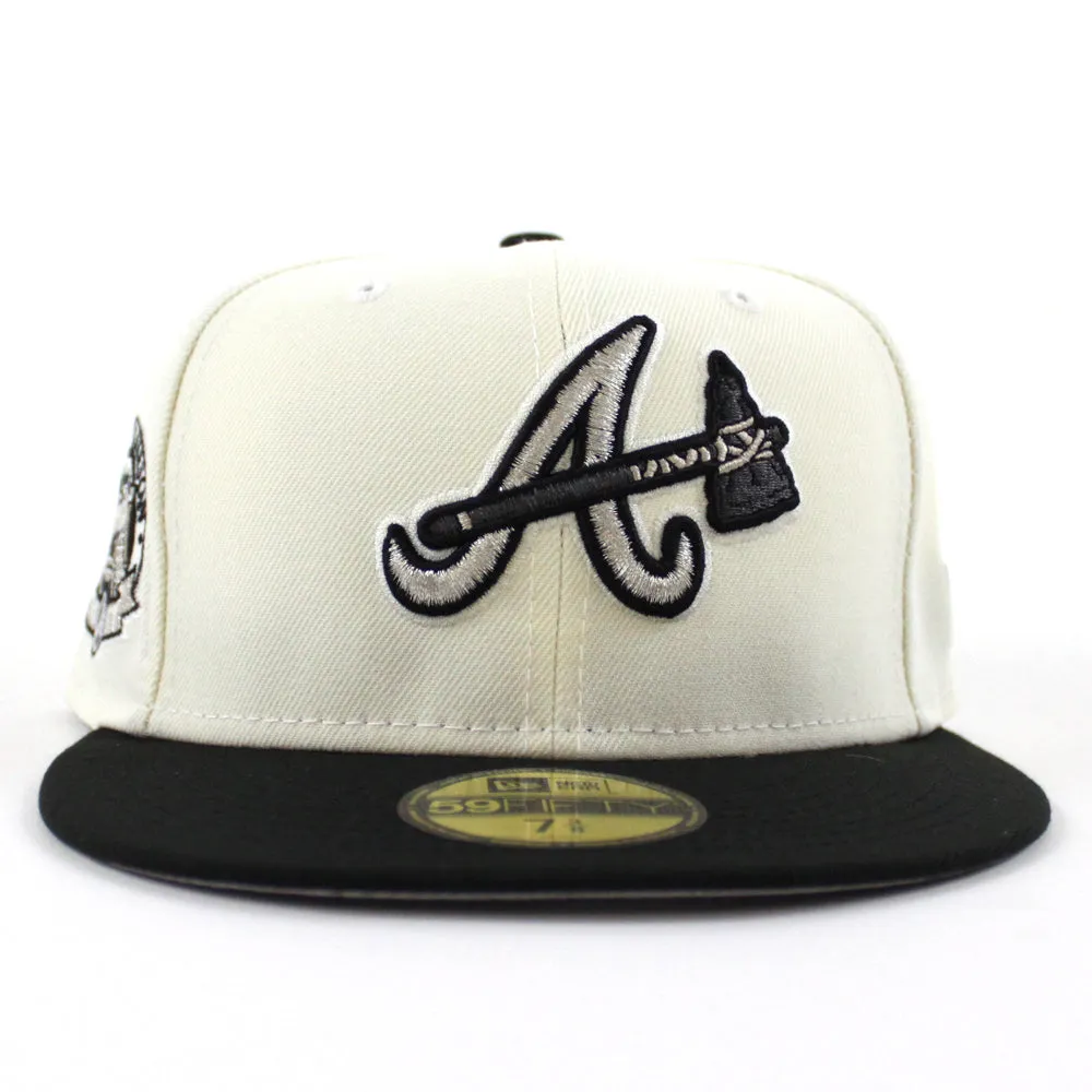 Atlanta Braves Inaugural Season 2017 New Era 59Fifty Fitted Hat (Chrome White Black Gray Under Brim)