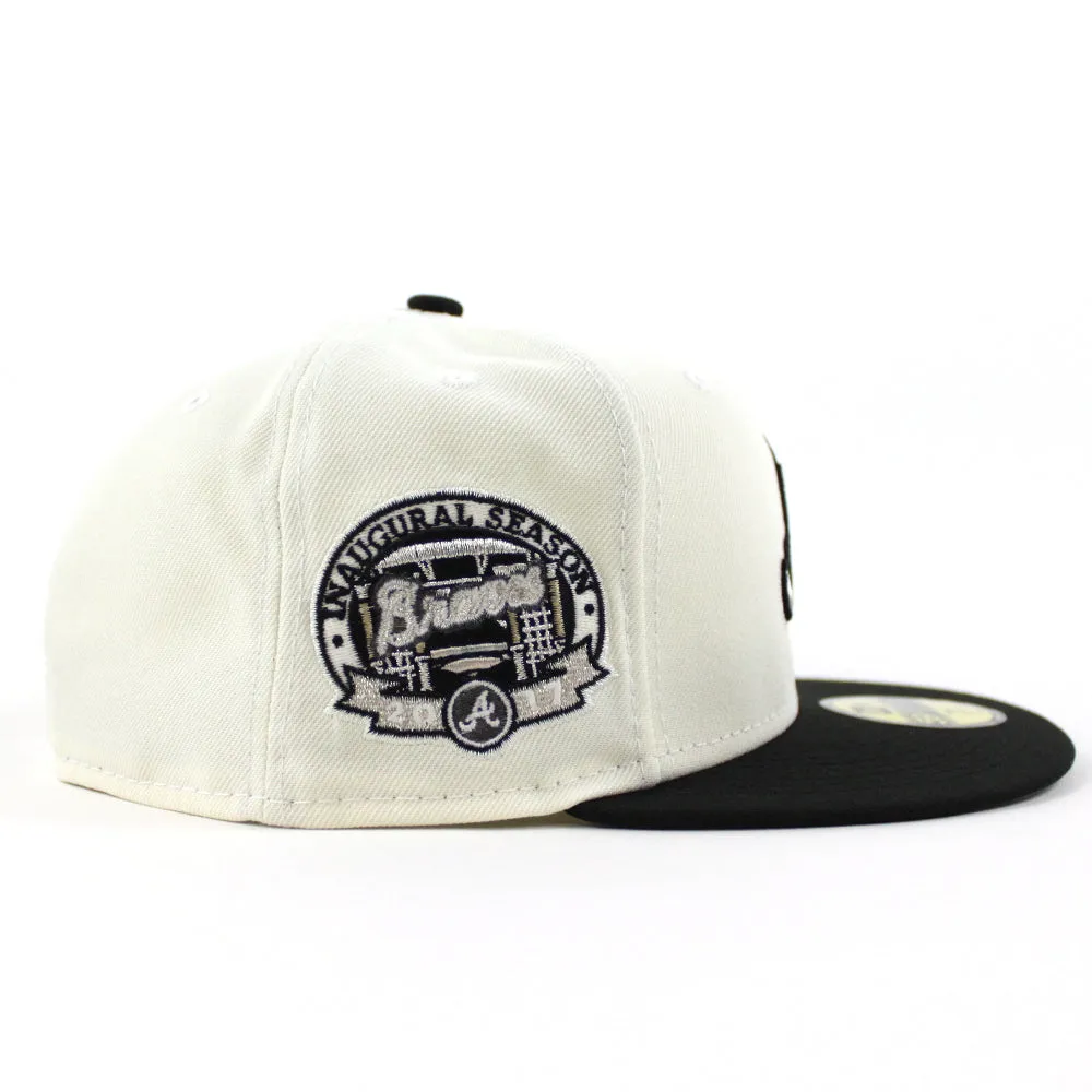 Atlanta Braves Inaugural Season 2017 New Era 59Fifty Fitted Hat (Chrome White Black Gray Under Brim)