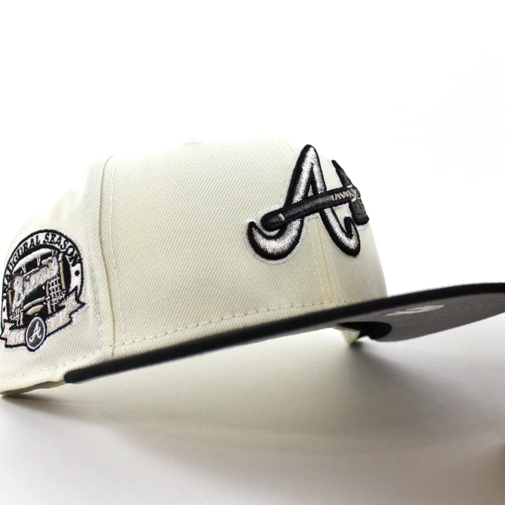 Atlanta Braves Inaugural Season 2017 New Era 59Fifty Fitted Hat (Chrome White Black Gray Under Brim)