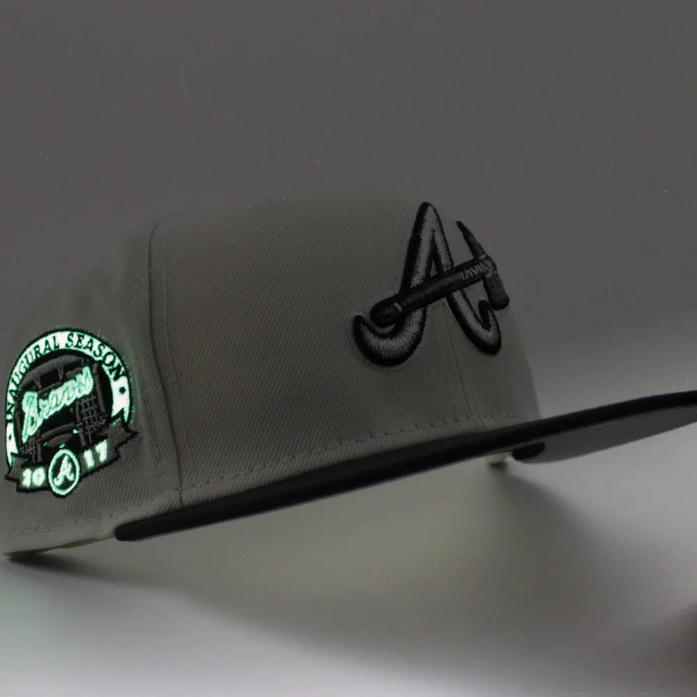 Atlanta Braves Inaugural Season 2017 New Era 59Fifty Fitted Hat (Chrome White Black Gray Under Brim)