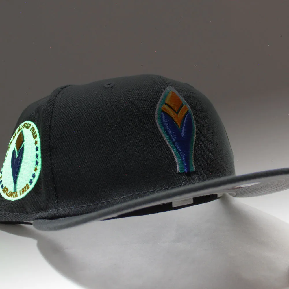 Atlanta Braves1972 All-Star Game New Era 59Fifty Fitted Hat (Glow in the Dark Dk Graph Gray Under Brim)