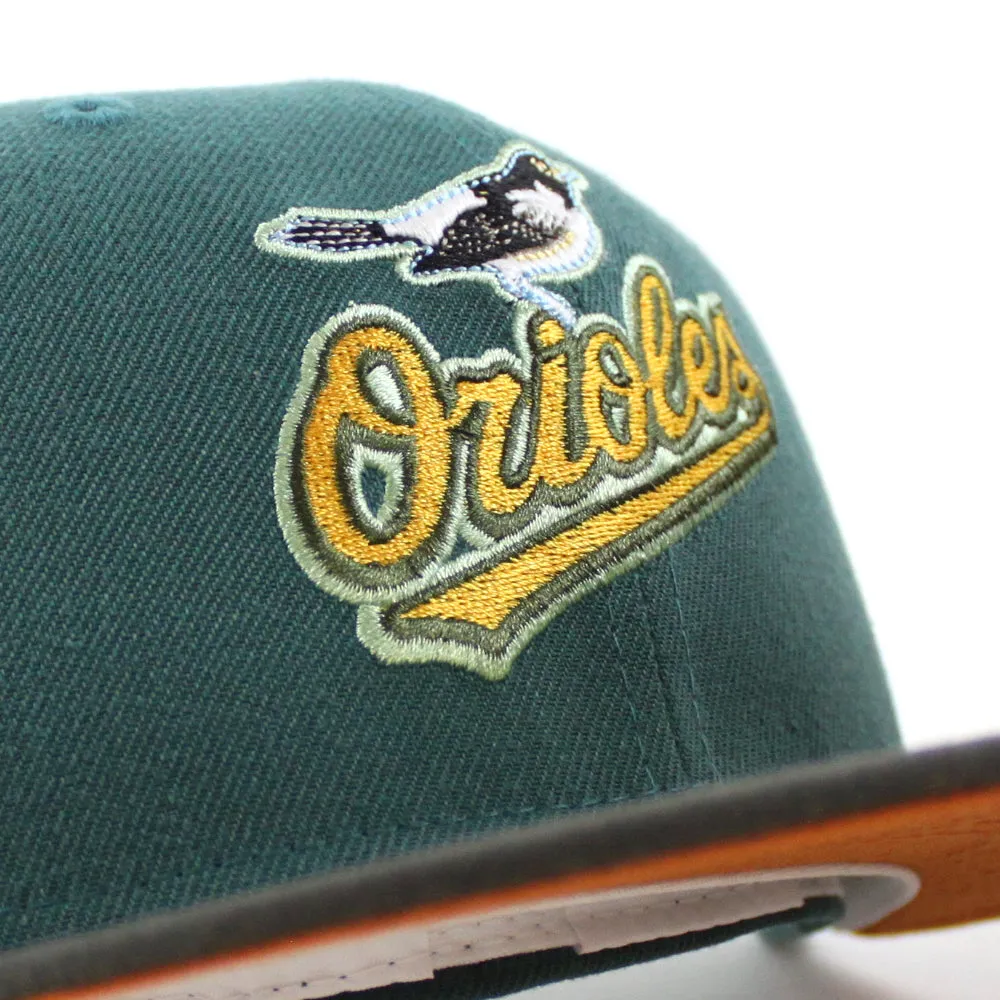 Baltimore Orioles 30TH ANNIVERSARY 59Fifty New Era Fitted Hat (Glow in the Dark Pine Green Pewter Flight Orange Under Brim)