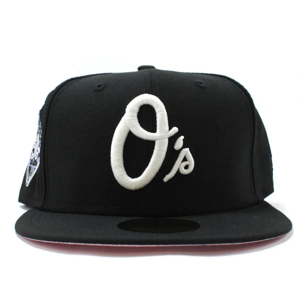 Baltimore Orioles 50TH Anniversary 59Fifty New Era Fitted Hat (GITD Black Pink Under Brim)