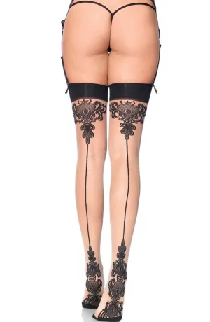 Baroque cuban heel thigh highs