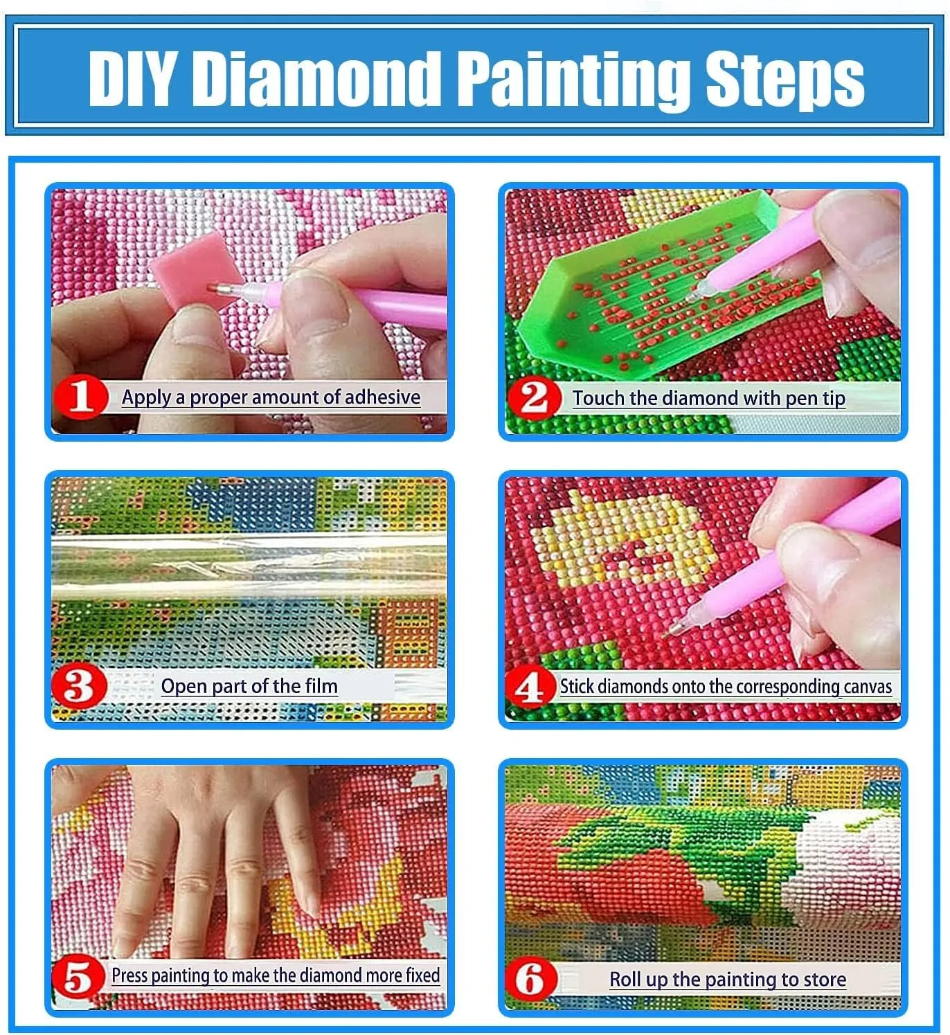 Beautiful Pink Leopard Tiger & Flowers Diamond Painting Kit for Kids & Adults, 5D Full Drill Round