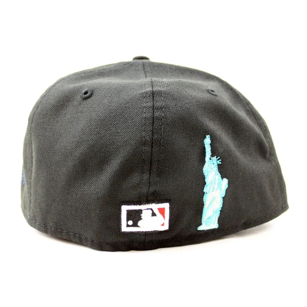 Big Apple New York Yankees Subway New Era 59Fifty Fitted Hat (GITD Black Red Under Brim)