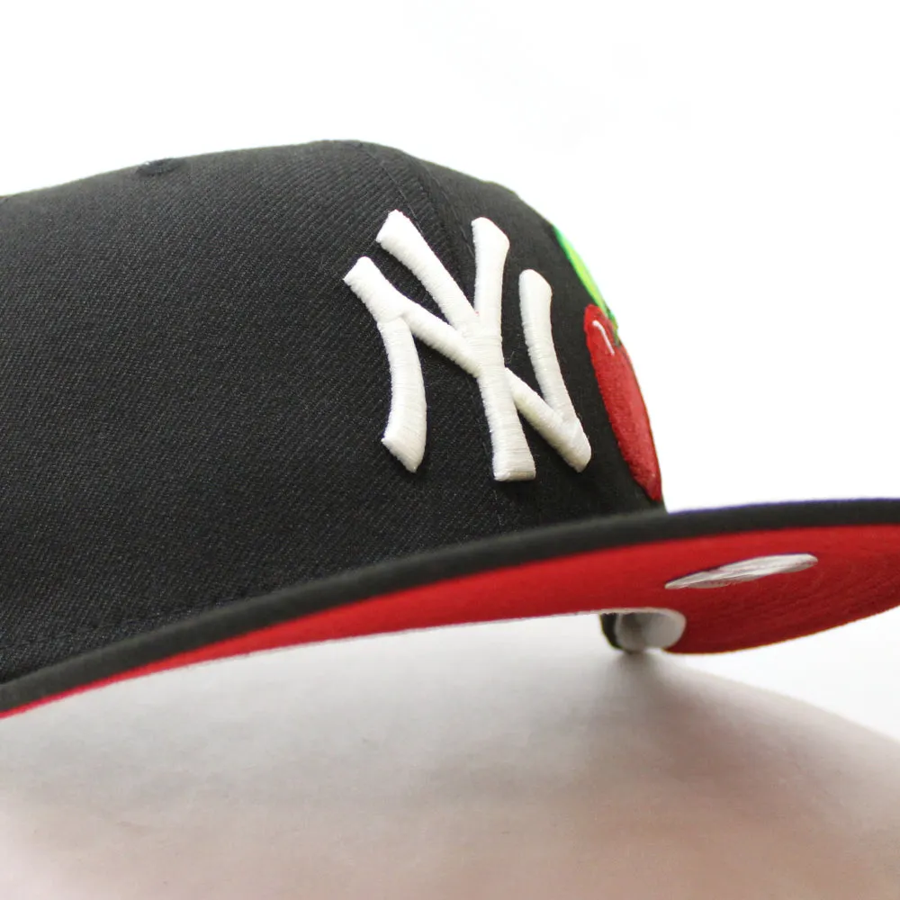 Big Apple New York Yankees Subway New Era 59Fifty Fitted Hat (GITD Black Red Under Brim)
