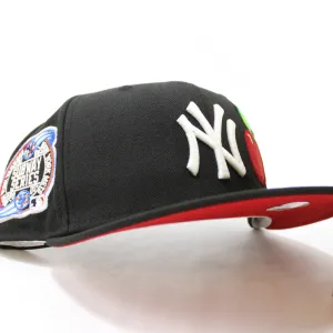 Big Apple New York Yankees Subway New Era 59Fifty Fitted Hat (GITD Black Red Under Brim)