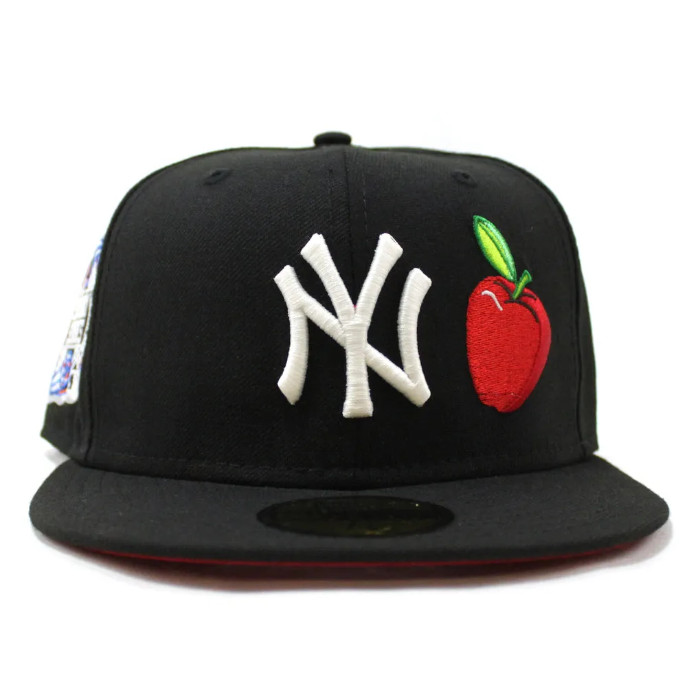Big Apple New York Yankees Subway New Era 59Fifty Fitted Hat (GITD Black Red Under Brim)
