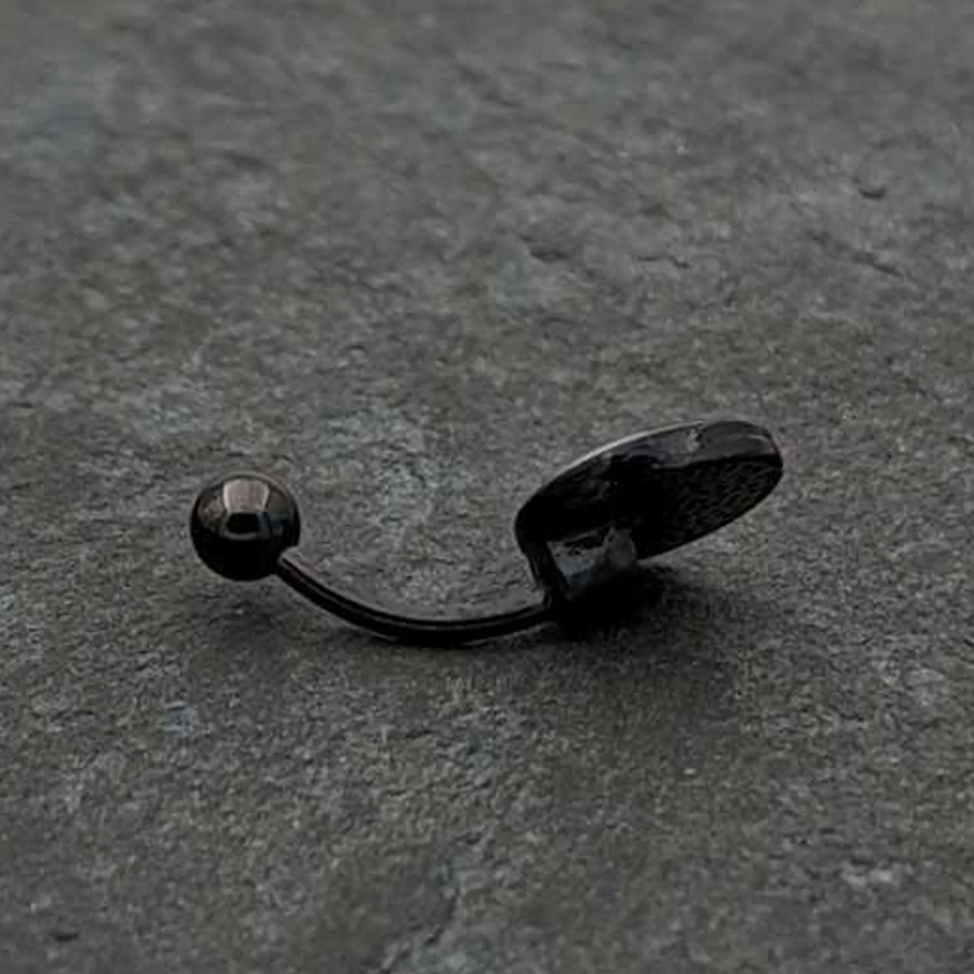 Black Glow in the Dark Holiday Peppermint Candy Belly Ring