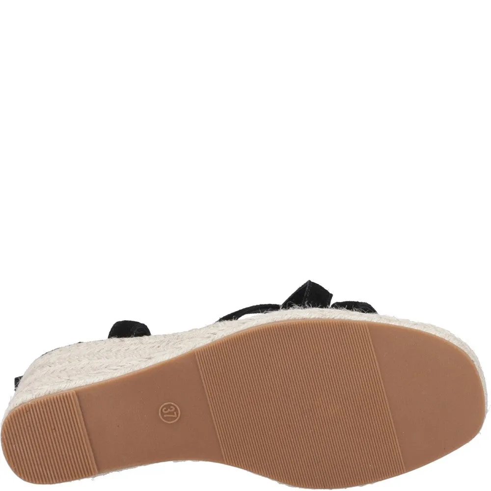 Black Jenny Espadrille Wedge Sandals