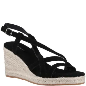 Black Jenny Espadrille Wedge Sandals