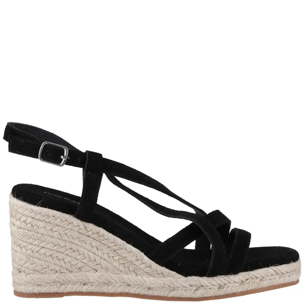Black Jenny Espadrille Wedge Sandals