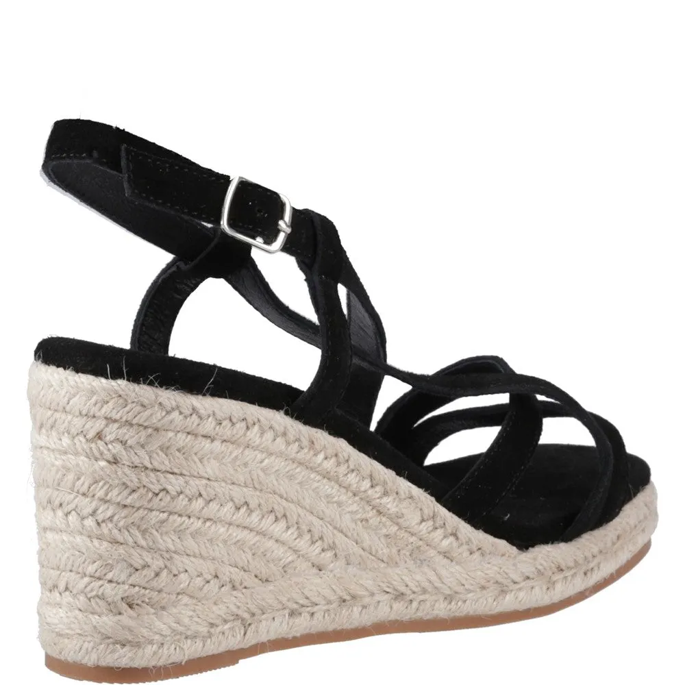 Black Jenny Espadrille Wedge Sandals