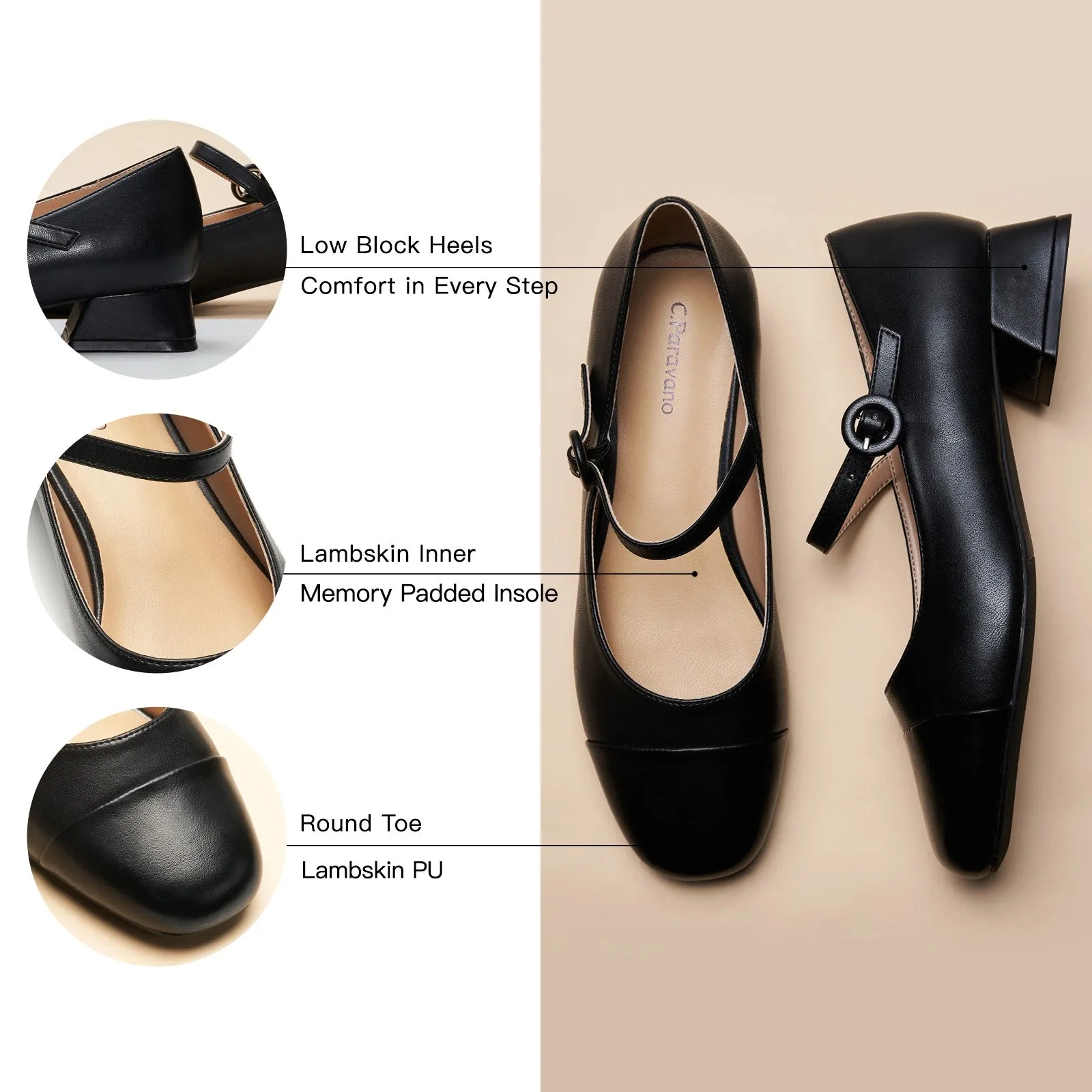 Block Heel Mary Janes(Kara M) Social