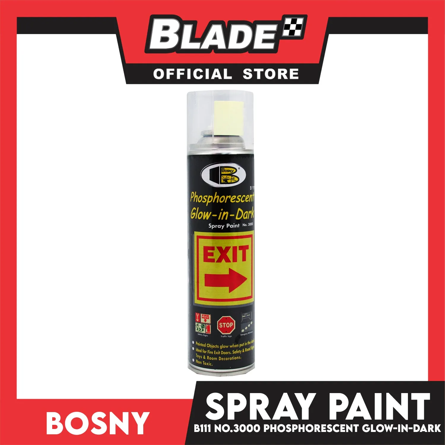 Bosny Spray Paint Phosporescent Glow-in-Dark #3000 225g