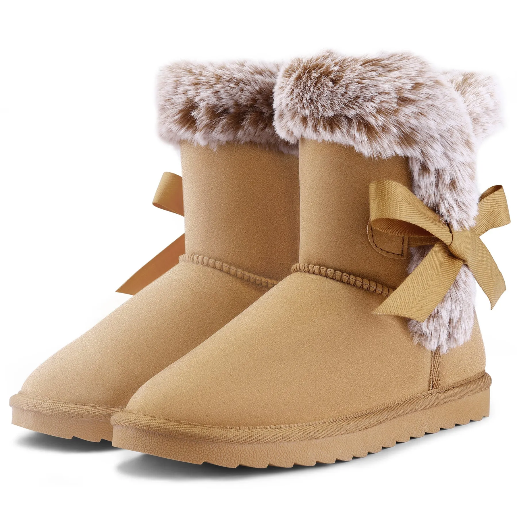Bow Tie Warm Fur Lined Snow Boots