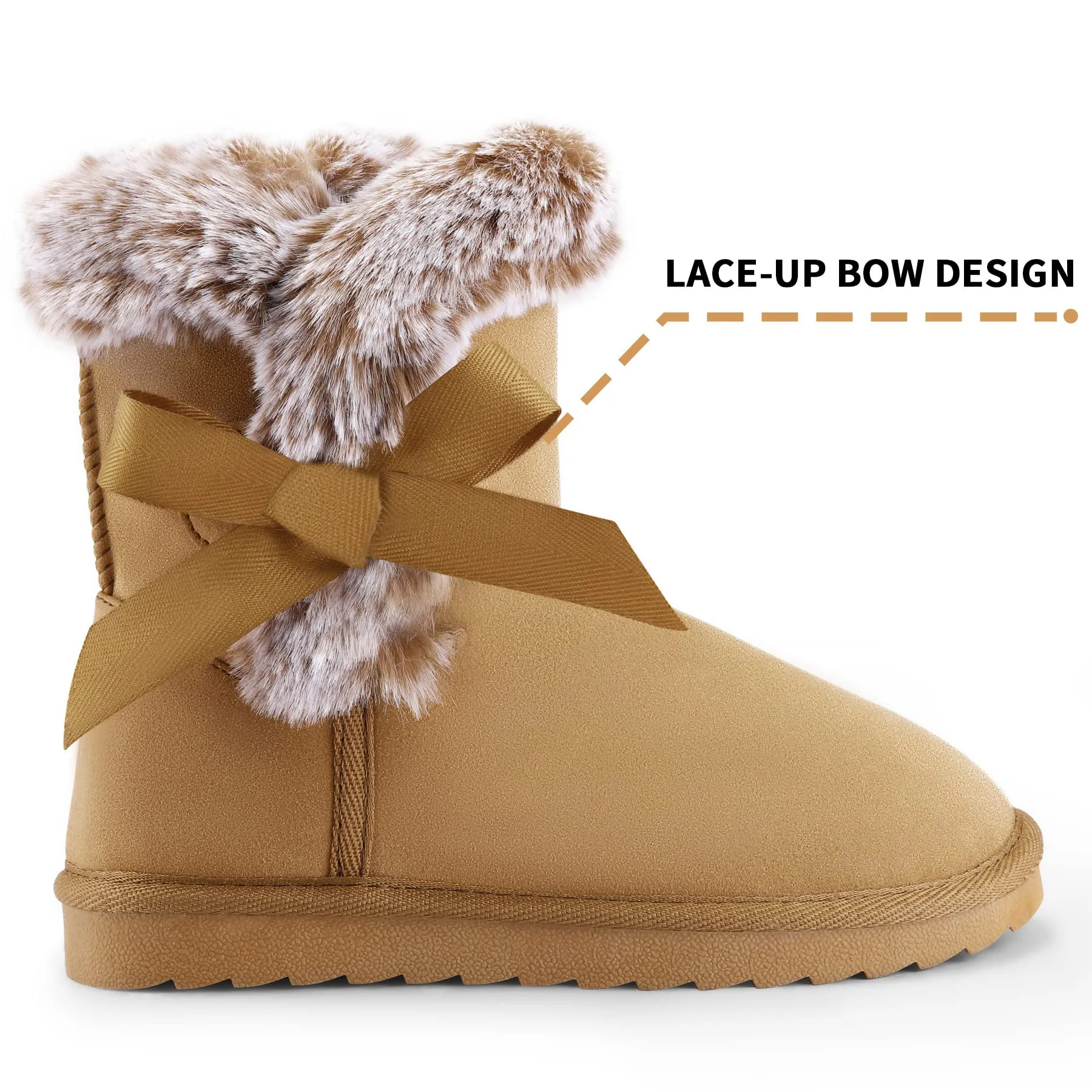 Bow Tie Warm Fur Lined Snow Boots