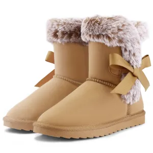 Bow Tie Warm Fur Lined Snow Boots