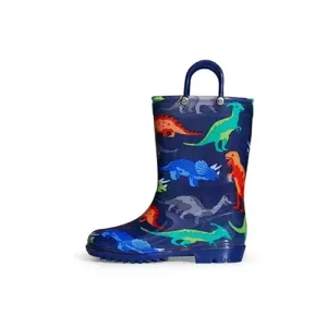 Boys Light Rain Boots Dinosaur Kids Shoes - KKOMFORME