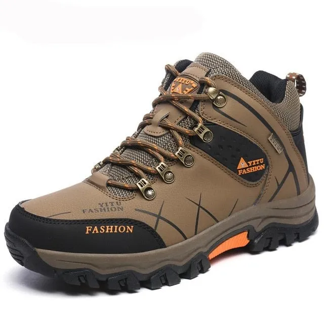 Brand Men Winter Snow Boots Warm Super Men High Quality Waterproof Leather Sneakers Outdoor Male Hiking Boots Work Shoes 39-47