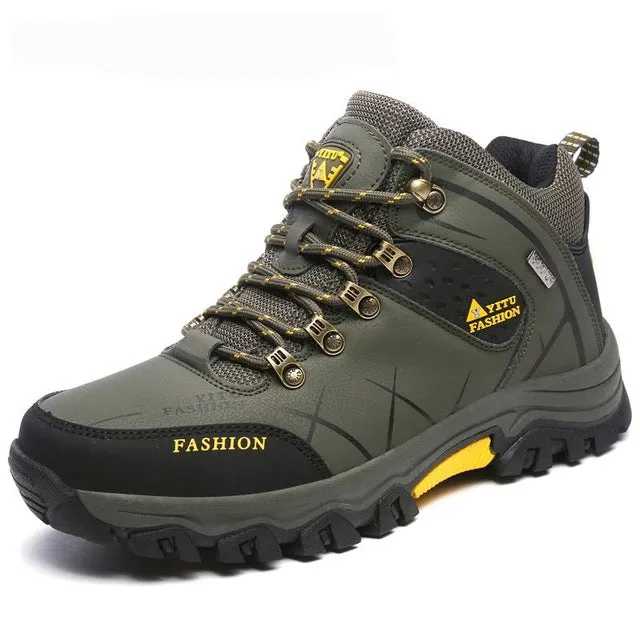 Brand Men Winter Snow Boots Warm Super Men High Quality Waterproof Leather Sneakers Outdoor Male Hiking Boots Work Shoes 39-47