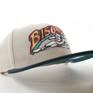 Buffalo Bisons New Era 59Fifty Fitted Hat (GITD Stone Dark Gray Aqua Under Brim)