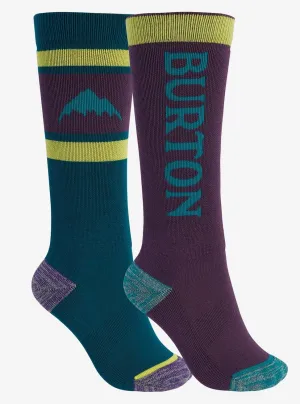 Burton Weekend Midweight Two Pack Socks Kids Dynasty Green / Parachute Purple