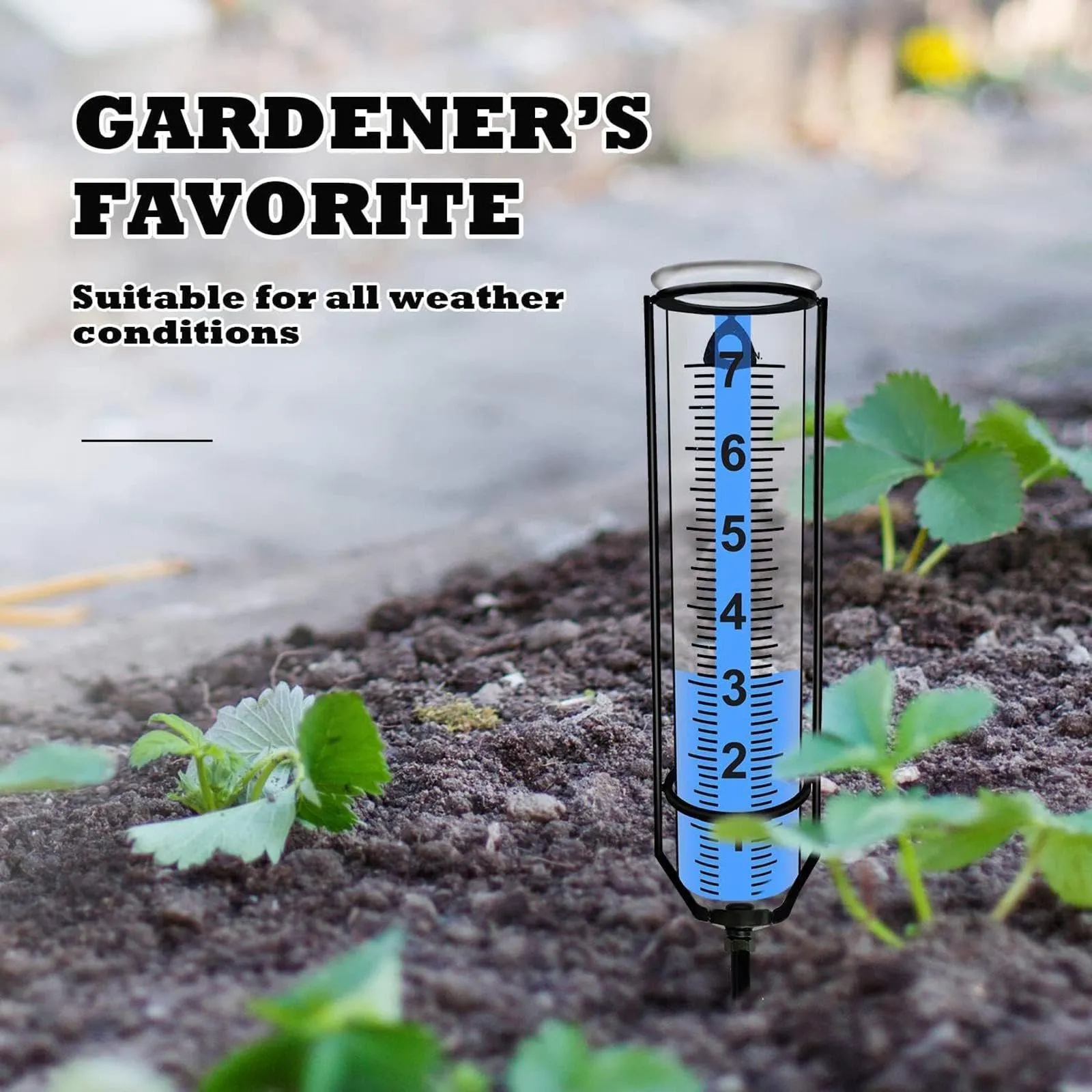 CALANDIS® Outdoor Rain Gauge Adjustable Height Measurement Tools for Outdoor Yard Lawn | 1Pcs Rain Gauge