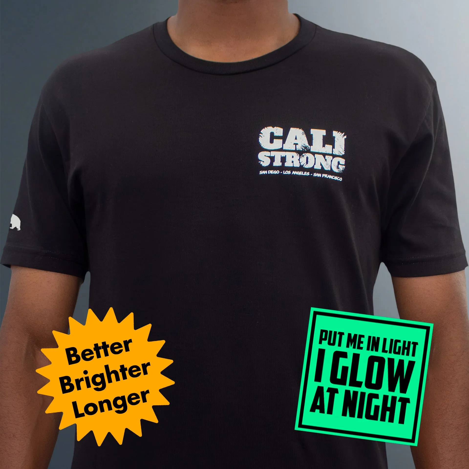 CALI Strong Scratch Black T-Shirt Glow in the Dark