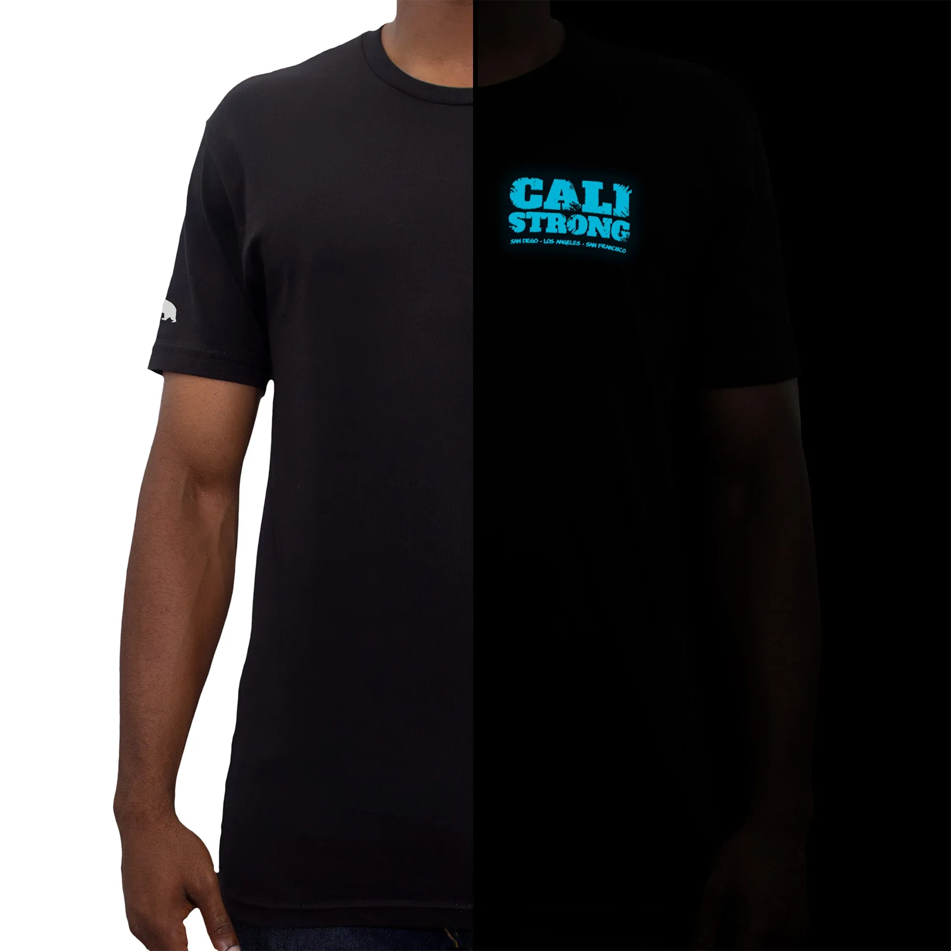 CALI Strong Scratch Black T-Shirt Glow in the Dark