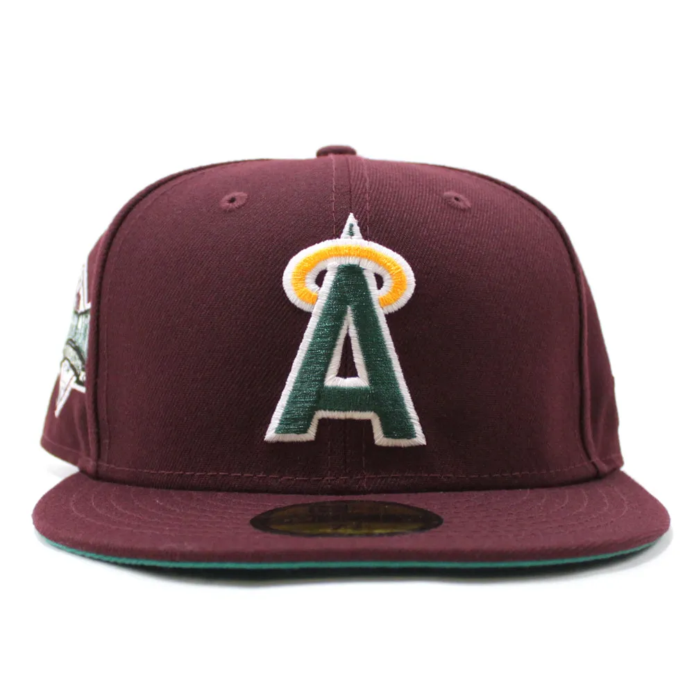 California Angels 1989 All-Star Game New Era 59Fifty Fitted Hat (GITD Maroon Teal Under Brim)
