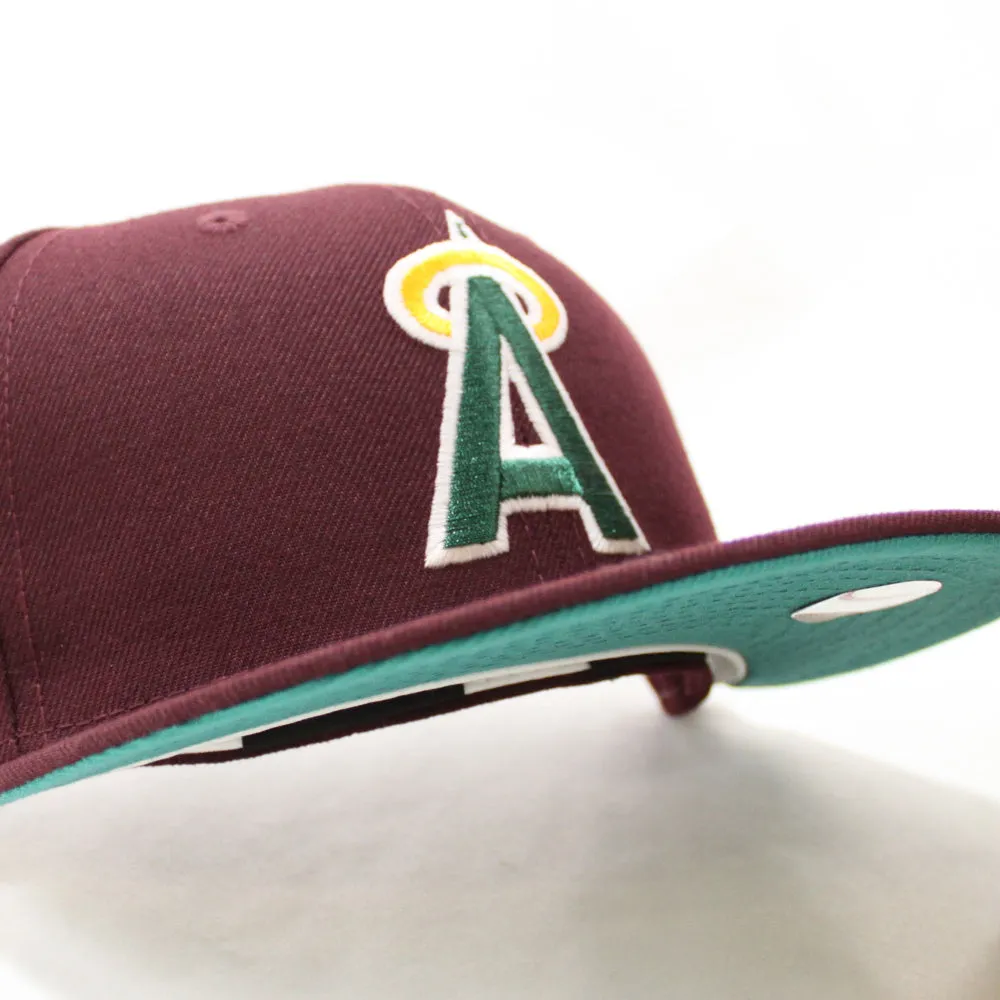 California Angels 1989 All-Star Game New Era 59Fifty Fitted Hat (GITD Maroon Teal Under Brim)