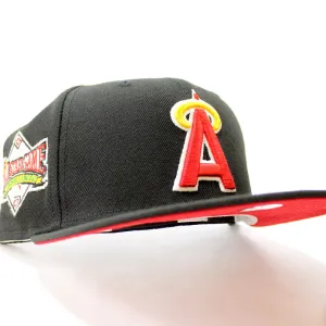 California Angels 1989 All-Star Game New Era 59Fifty Fitted Hat (Glow in the Dark Black Red Under Brim)