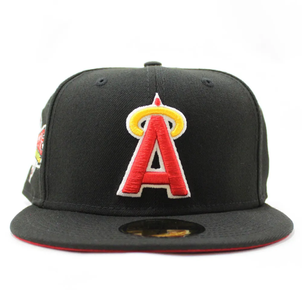California Angels 1989 All-Star Game New Era 59Fifty Fitted Hat (Glow in the Dark Black Red Under Brim)