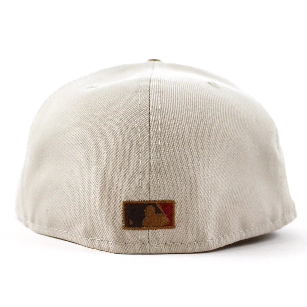 California Angels 25th Anniversary New Era 59Fifty Fitted Hat (GITD STONE BURNT WOOD PANAMA TAN UNDER BRIM)