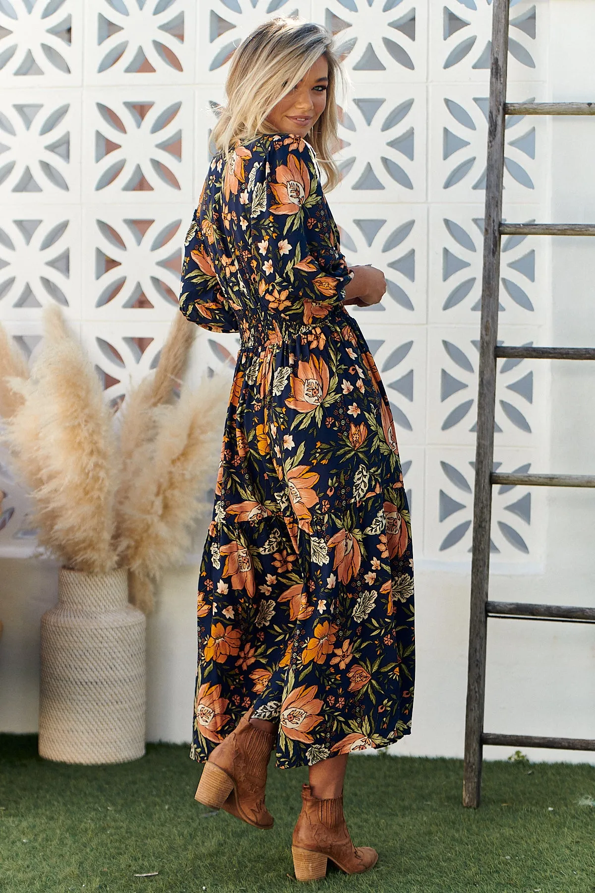 California Poppy Print Nevada Dress
