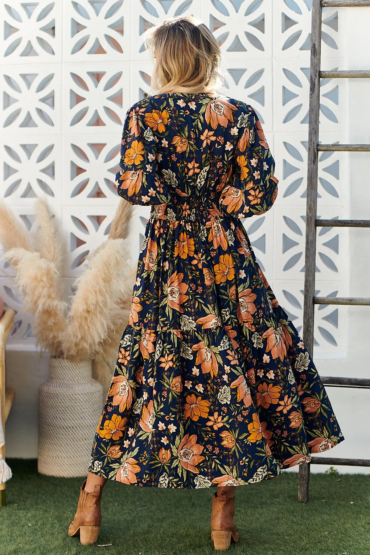 California Poppy Print Nevada Dress