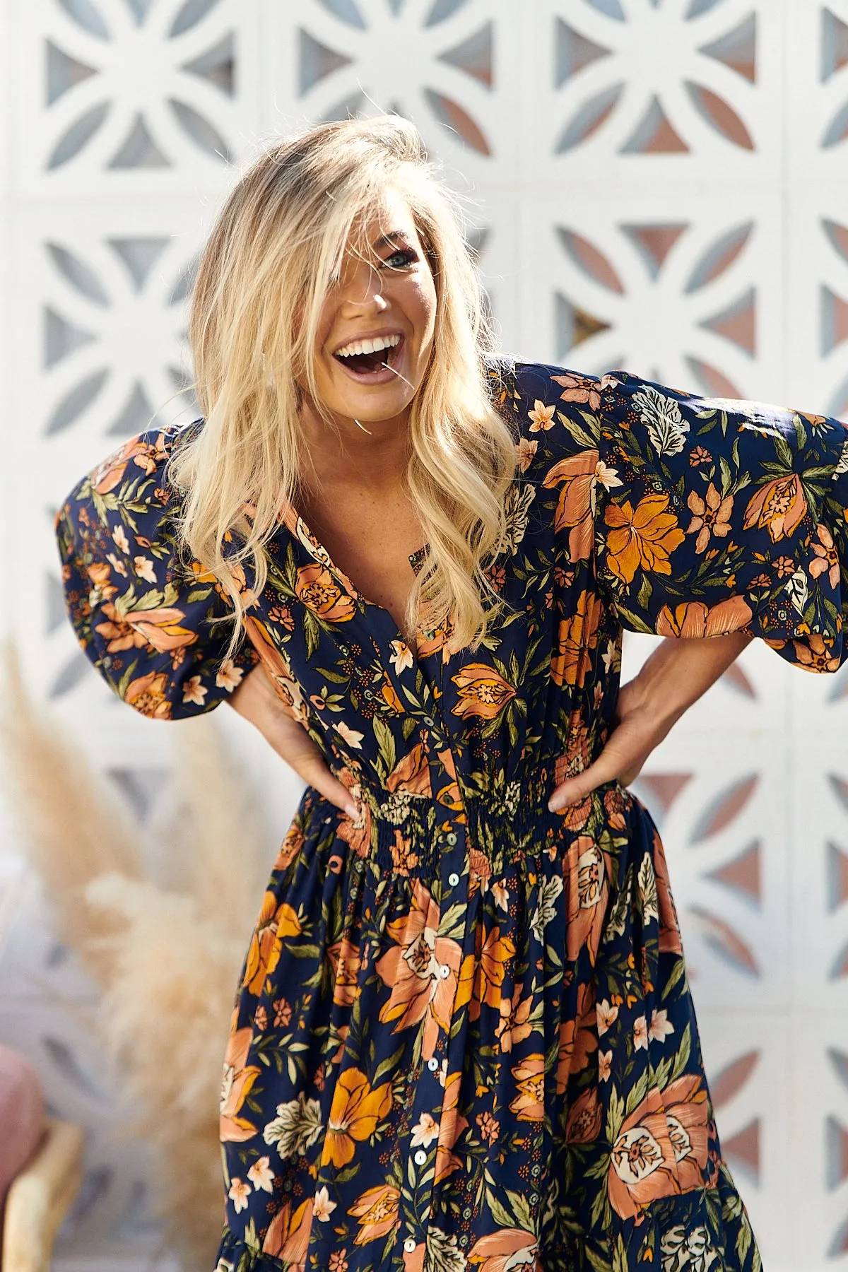 California Poppy Print Nevada Dress