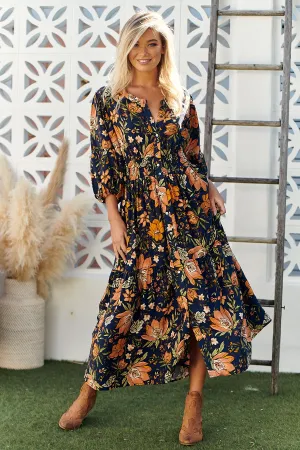 California Poppy Print Nevada Dress