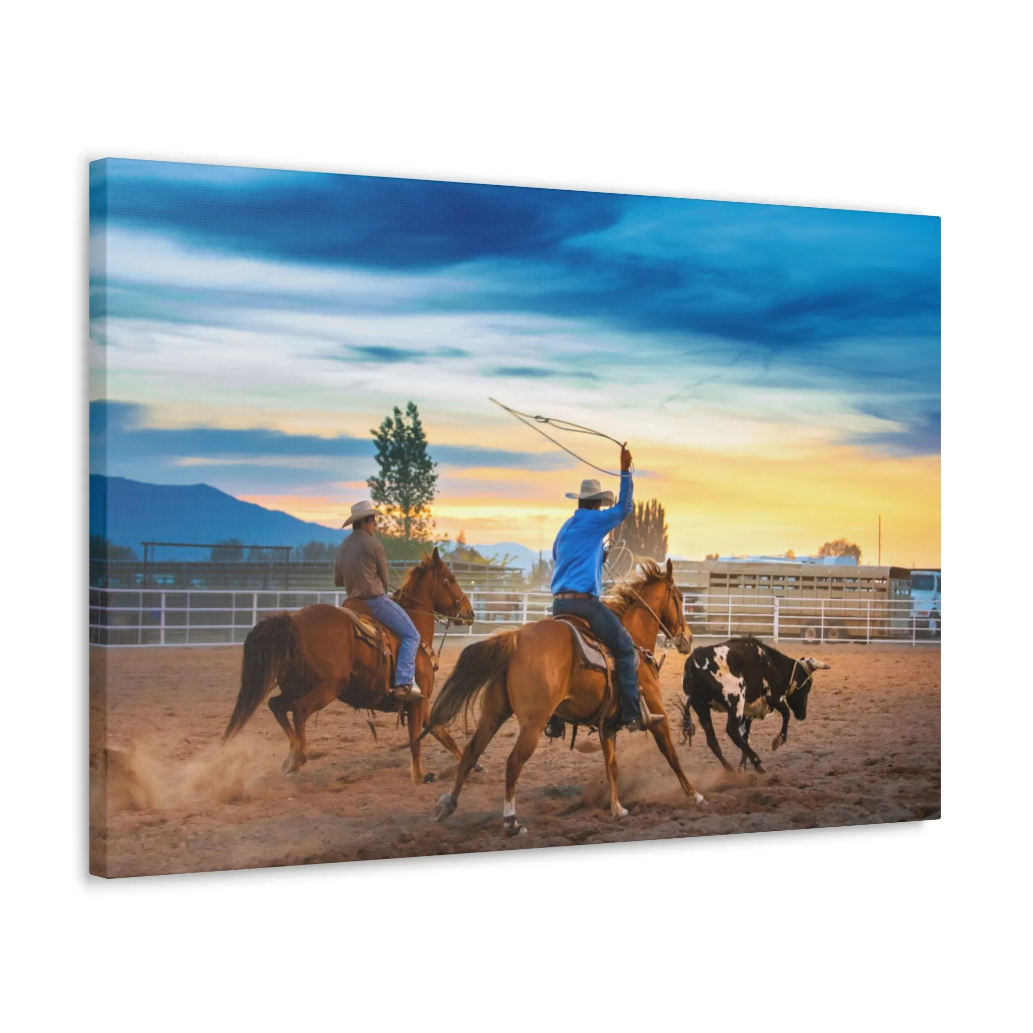Canvas Gallery Wraps - Roping until Dark Western Horse Art Decor