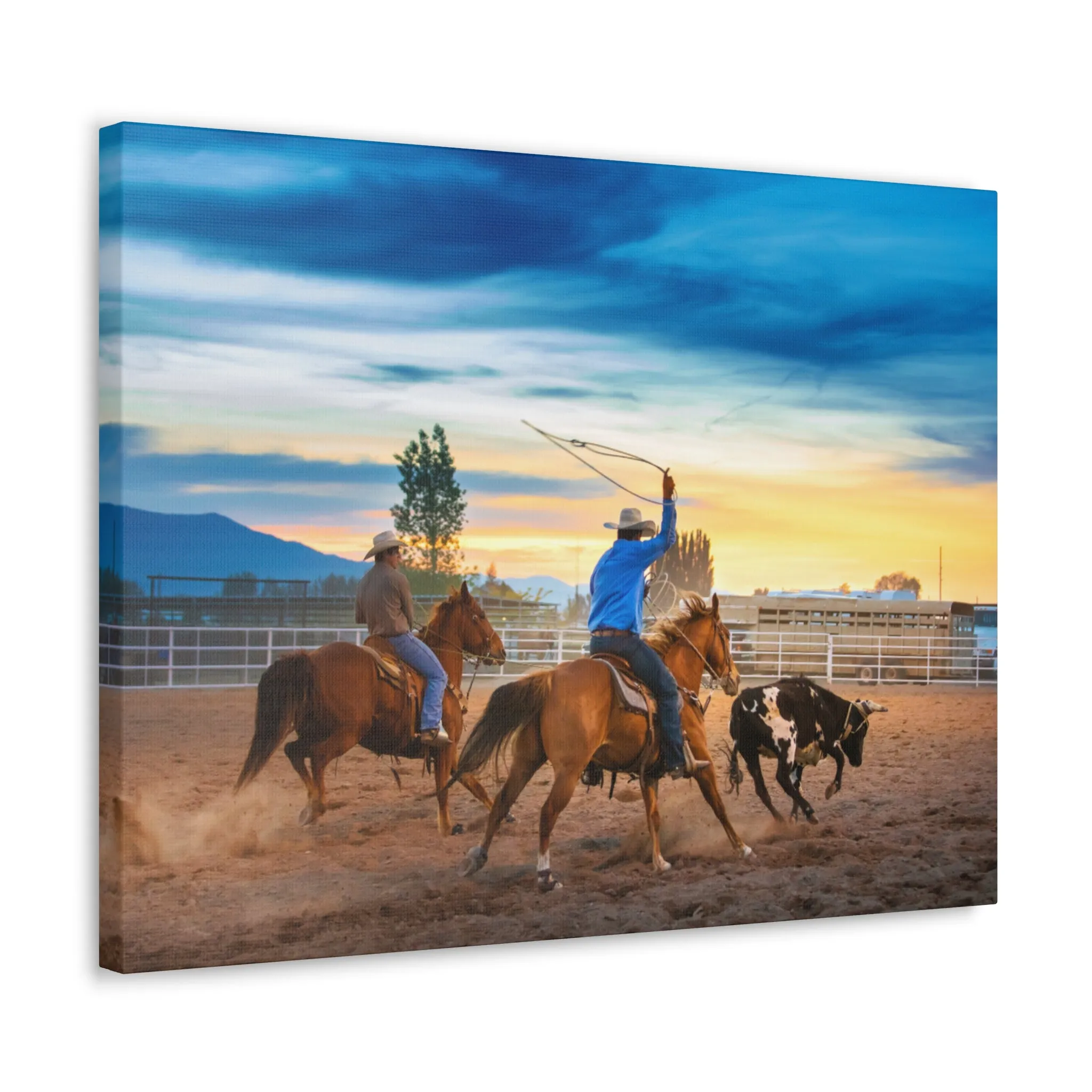 Canvas Gallery Wraps - Roping until Dark Western Horse Art Decor